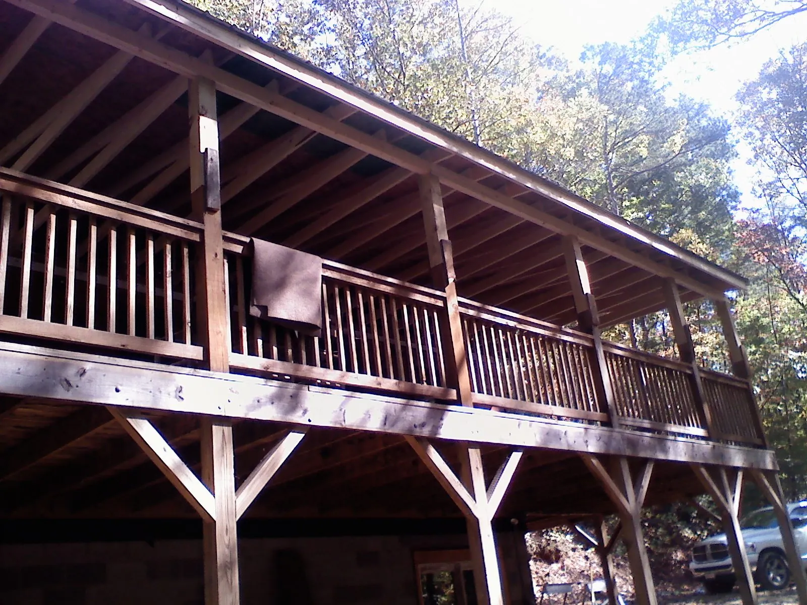 Timber framing under a new elevated porch and deck — Roof Leak Repair in Laurel Bloomery by Roofing Brothers